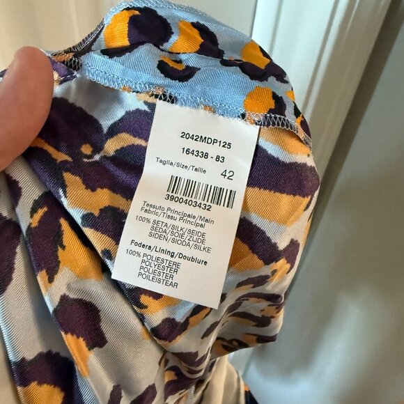 MSGM Animal Print Pattern Pant Size 42 Color Blue Orange - Picture 5 of 5